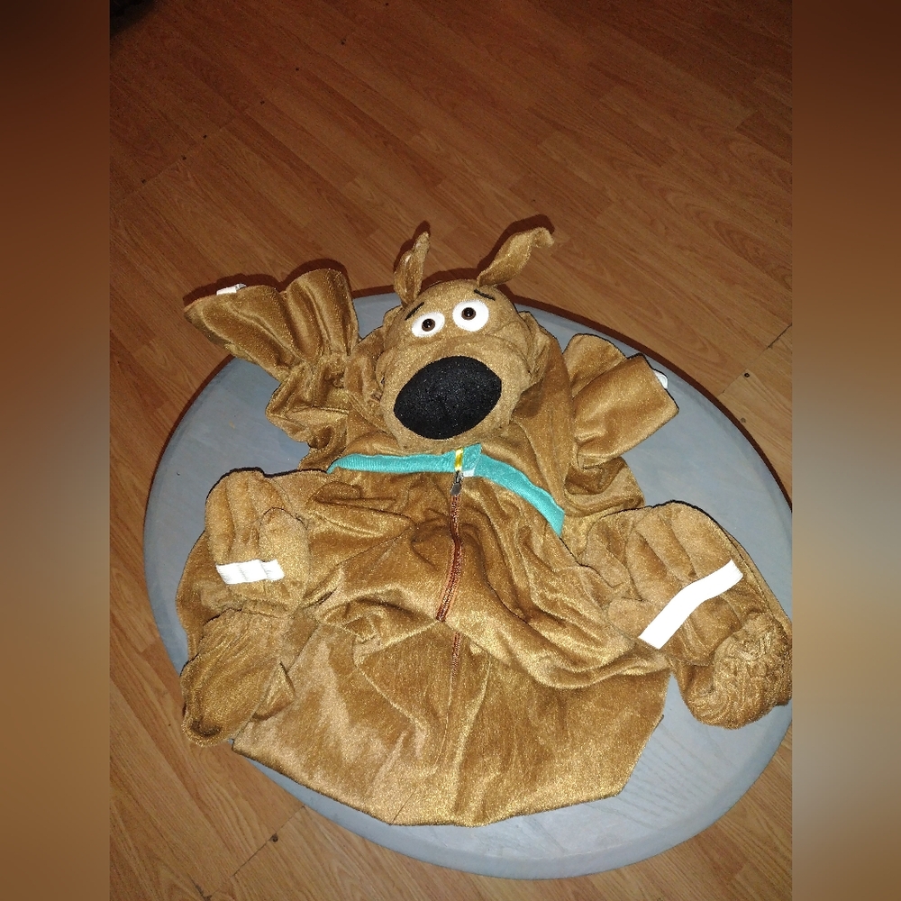 Rubie's Brown Scooby-Doo Plush Hooded Kids Costume with Teal Collar